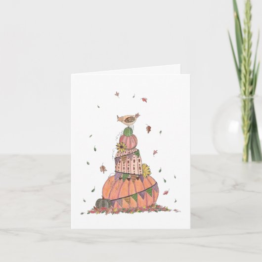 チキンカード付き秋のカボチャ カード (正面)