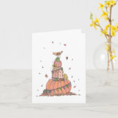 チキンカード付き秋のカボチャ カード (黄色い花)