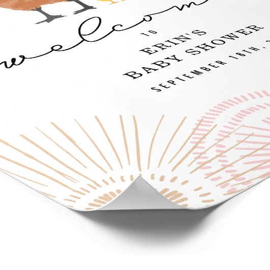 チキンガールベビーシャワーピンクへようこそ ポスター (角)