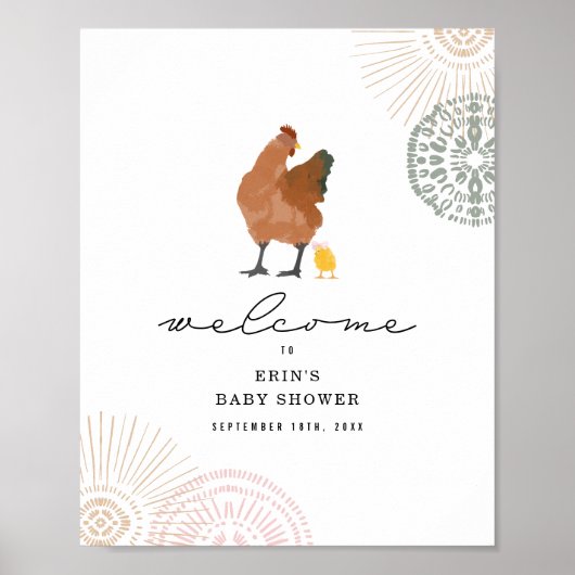 チキンガールベビーシャワーピンクへようこそ ポスター (正面)