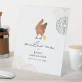 チキンガール赤ちゃんシャワーピンクのセージ 台座サイン (インサイチュ)