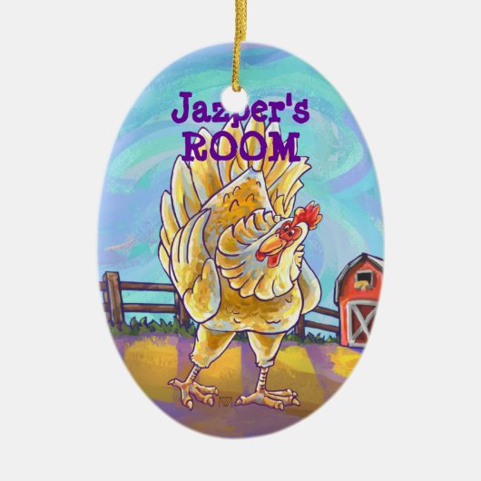 チキンギフト&アクセサリー セラミックオーナメント (正面)