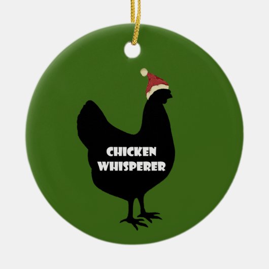 チキンクリスマスの飾り セラミックオーナメント (正面)