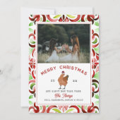 チキンクリスマスウォーターカラー写真 シーズンカード (正面)