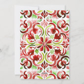 チキンクリスマスウォーターカラー写真 シーズンカード (裏面)