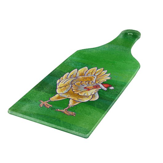 チキンクリスマスオングリーン カッティングボード (角)