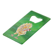 チキンクリスマスオングリーン クレジットカード栓抜き (正面アングル)