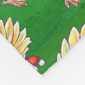 チキンクリスマスオングリーン フリースブランケット (角)