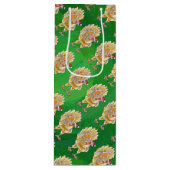 チキンクリスマスオングリーン ワインギフトバッグ (正面)