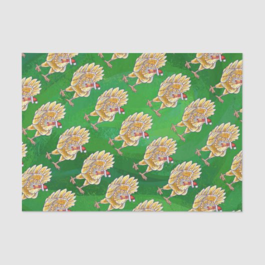 チキンクリスマスオングリーン 薄葉紙 (正面)