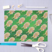 チキンクリスマスオングリーン 薄葉紙 (クラフト)