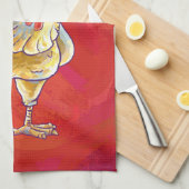 チキンクリスマスオンレッド キッチンタオル (四つ折り)