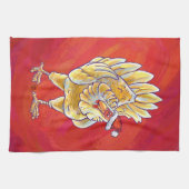 チキンクリスマスオンレッド キッチンタオル (横)