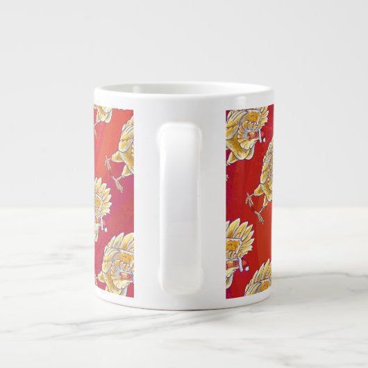 チキンクリスマスオンレッド ジャンボコーヒーマグカップ (裏面)