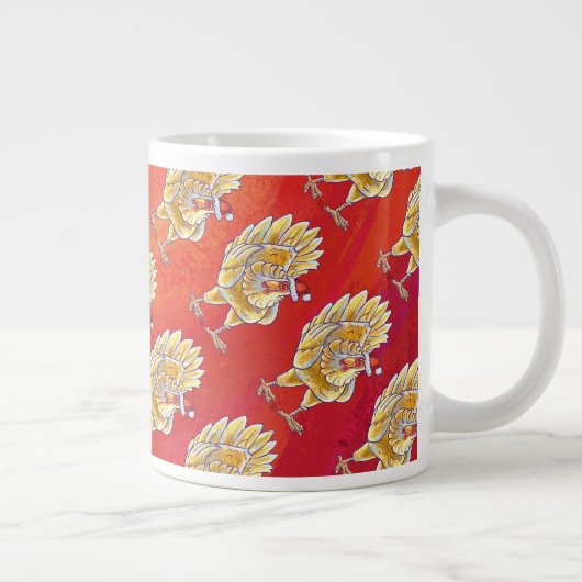 チキンクリスマスオンレッド ジャンボコーヒーマグカップ (右)
