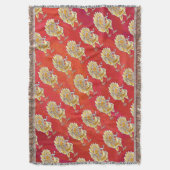 チキンクリスマスオンレッド スローブランケット (正面縦)