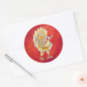 チキンクリスマスオンレッド ラウンドシール (封筒)