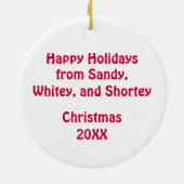 チキンクリスマスオーナメントキャロルを歌うカスタム セラミックオーナメント (裏面)