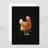 チキンクリスマスツリーライトサンタハットおもしろいクリスマス 招待状 (正面/裏面)