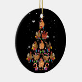 チキンクリスマスツリーライトチキンおもしろいクリスマス セラミックオーナメント (右)