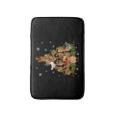 チキンクリスマスツリーライトチキンおもしろいクリスマス バスマット (正面縦)