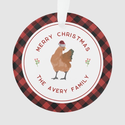 チキンクリスマスバッファロープレイド オーナメント (正面)