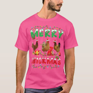 チキンクリスマスフェアリーライトメリークリスマスチキン Tシャツ