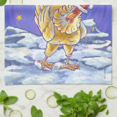 チキンクリスマス キッチンタオル (折り畳み)