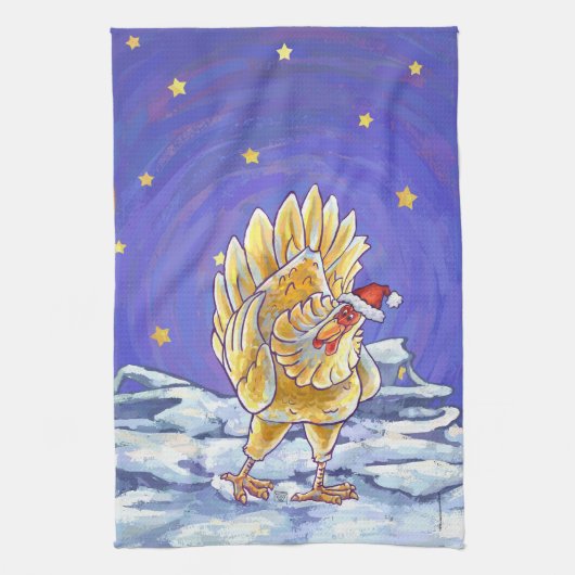 チキンクリスマス キッチンタオル (縦)