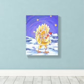 チキンクリスマス キャンバスプリント (インサイチュ (ウッドフロア))