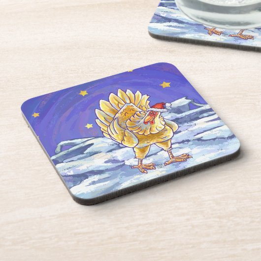 チキンクリスマス コースター (左側)