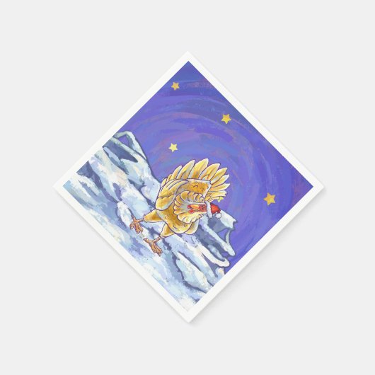 チキンクリスマス スタンダードカクテルナプキン (角)