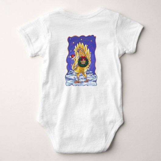 チキンクリスマス ベビーボディスーツ (裏面)