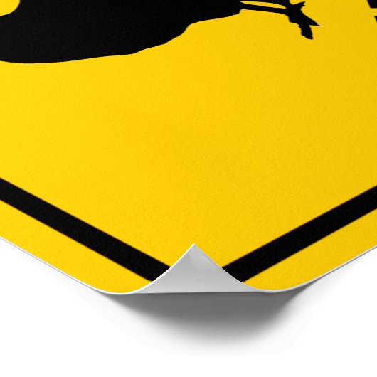 チキンクロッシングハイウェイサイン ポスター (角)