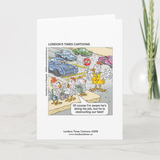 チキンクロッシングロードおもしろいグリーティングカード カード (正面)