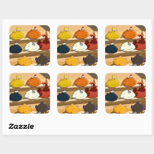 チキンクープイースターエッグ スクエアシール (シート)