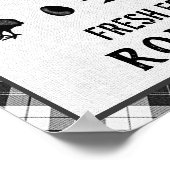 チキンクープヘンブラックバッファローチェックプレイドカントリー ポスター (角)