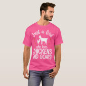 チキンクールヤギの女の子ピグマイヤギ恋人 Tシャツ (正面フル)