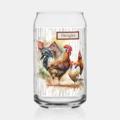 チキンクール愛好家ファームの名前を追加 ガラス缶 (正面)