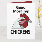 チキングッドモーニングチおもしろいキン カード (黄色い花)