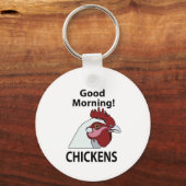 チキングッドモーニングチおもしろいキン キーホルダー (正面)