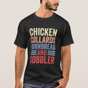 チキンコラードコーンブレッドとコブラおもしろいー食品 Tシャツ