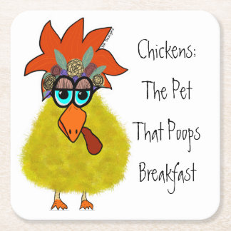 チキンコースター スクエアペーパーコースター