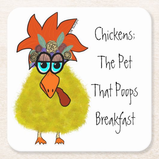 チキンコースター スクエアペーパーコースター (正面)