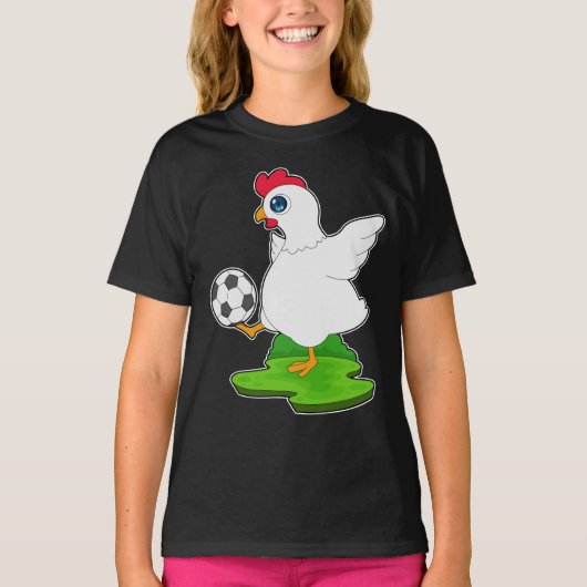 チキンサッカー選手 Tシャツ (正面)