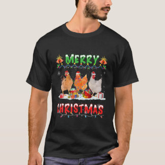 チキンサンタクリスマスパジャマッチファミリーフー Tシャツ