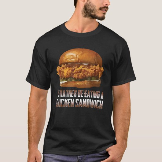 チキンサンド食べイッチバーグにおもしろいなる Tシャツ (正面)