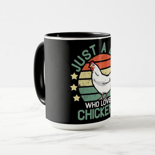 チキンシャツの子どもたち、チキンが大好きな男の子 マグカップ (正面左)