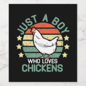 チキンシャツの子どもたち、チキンが大好きな男の子 ワインラベル (シングルラベル)