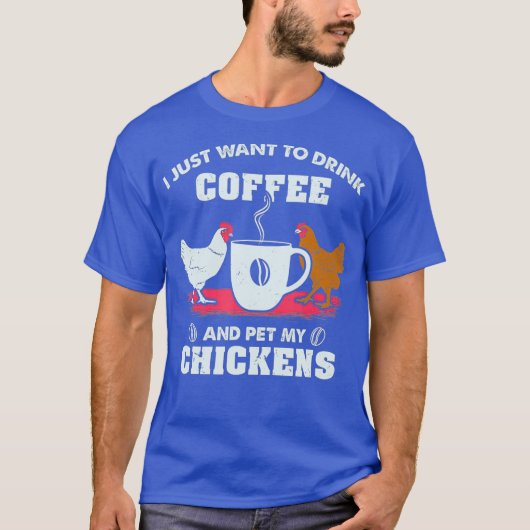 チキンシャツ飲料コーヒー及びペット用鶏 Tシャツ (正面)